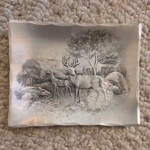 Handmade Pewter Engraved small nightstand dish